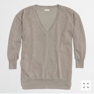 J. Crew Metallic V-Neck Sweater